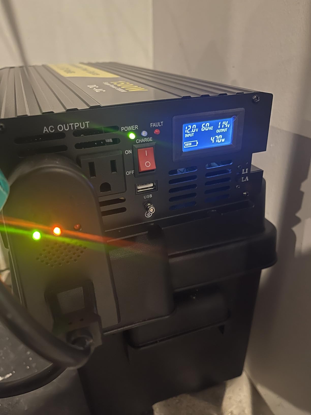 1500W Primary Sump Pump Backup System, Basement Protection Backup Inverter, LCD Display, Auto Switches customer photo 1