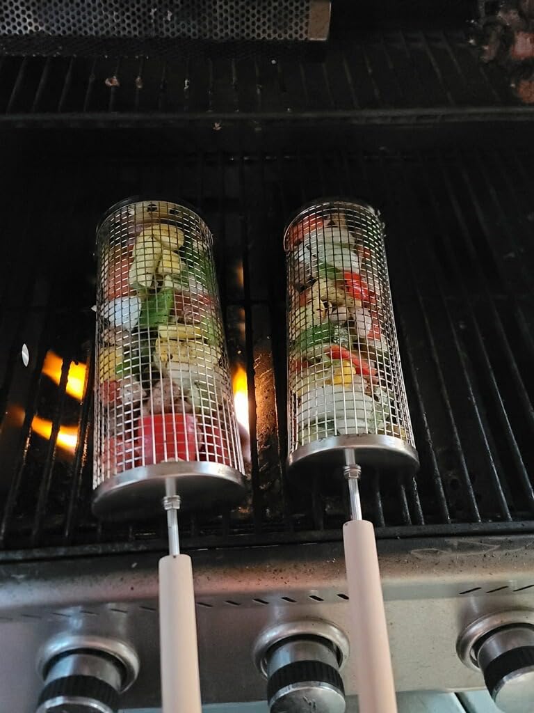 Rolling Grill Basket, Grilling Accessories, Outdoor Camping, Gifts for Men customer photo 2