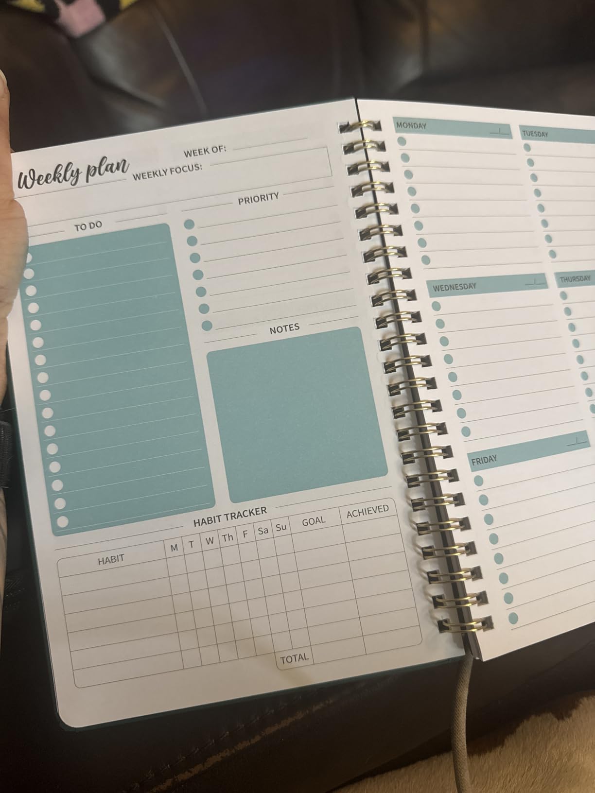 Taja Undated Weekly Planner, To Do List Notebook with Habit Tracker, A5 customer photo 1