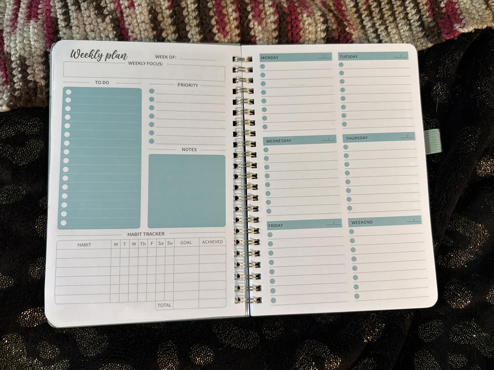 Taja Undated Weekly Planner, To Do List Notebook with Habit Tracker, A5 customer photo 2