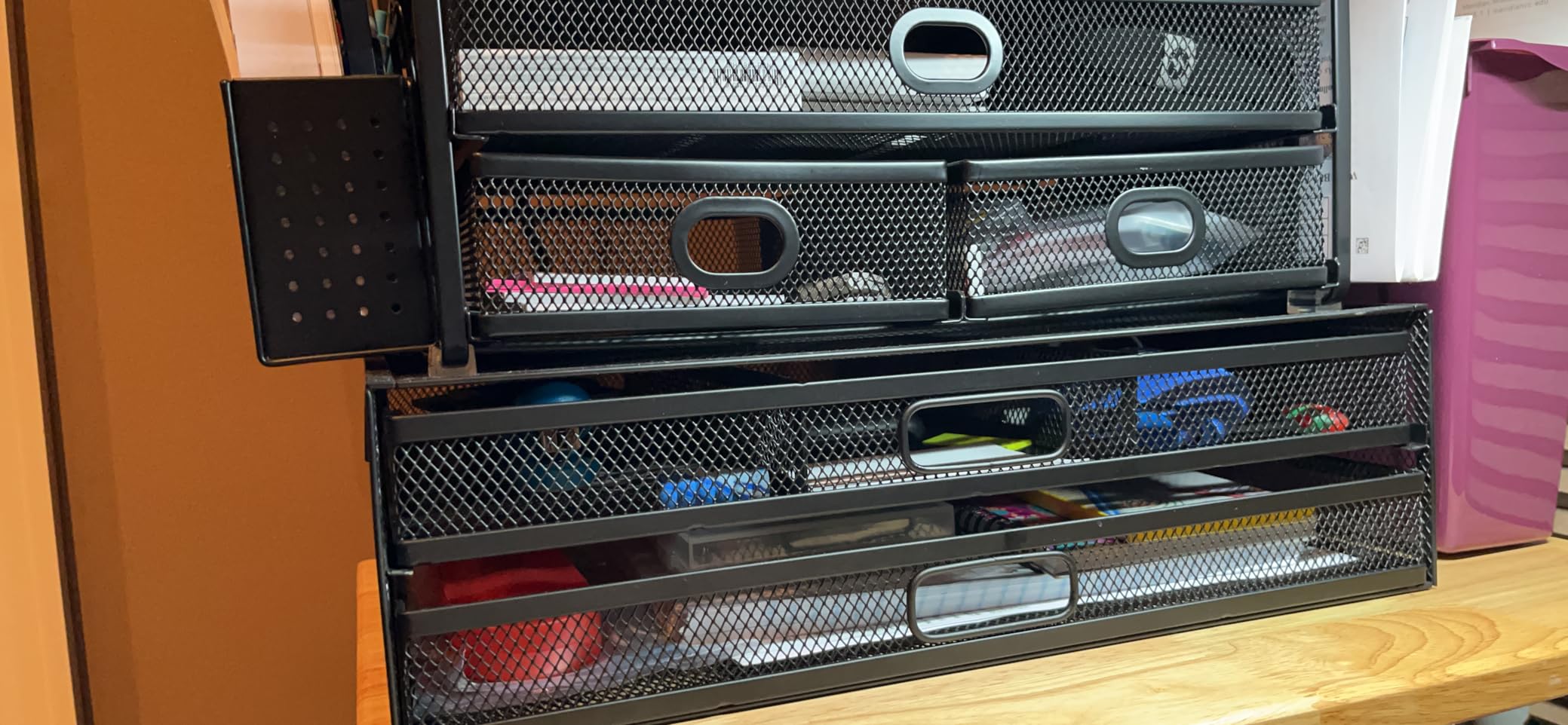 Under Desk Drawer Organizer Clamp-On, Mesh Metal Attachment, 1 Drawer Slide Out, On or Under Desk Organizer for Office Supplies & Home Essentials customer photo 1