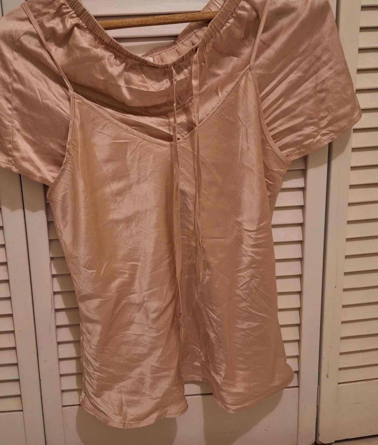 THXSILK 100% Mulberry Silk Pajama Set for Women, V-Neck Cami Shorts 2 Piece customer photo 1