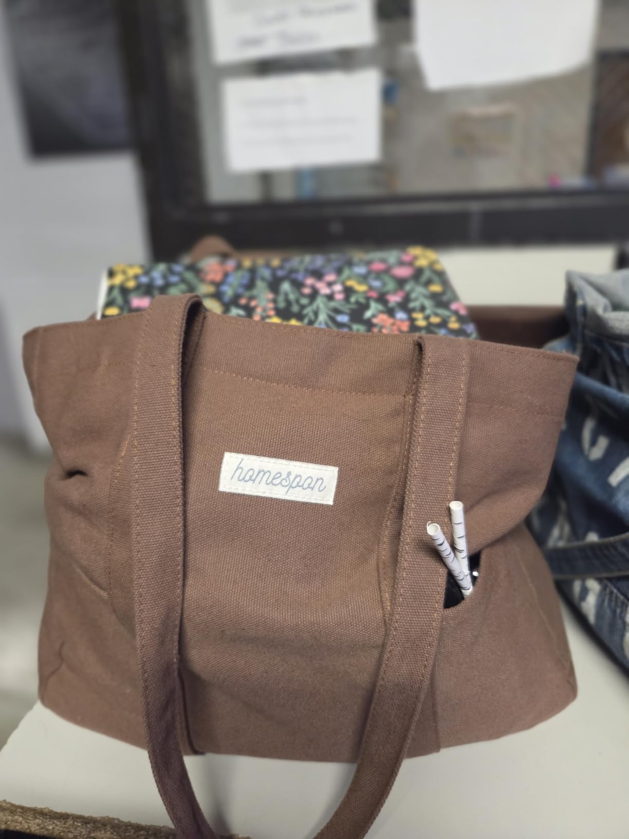 HOMESPON Large Canvas Tote Bag, Magnetic Work Laptop Pack for Women customer photo 1