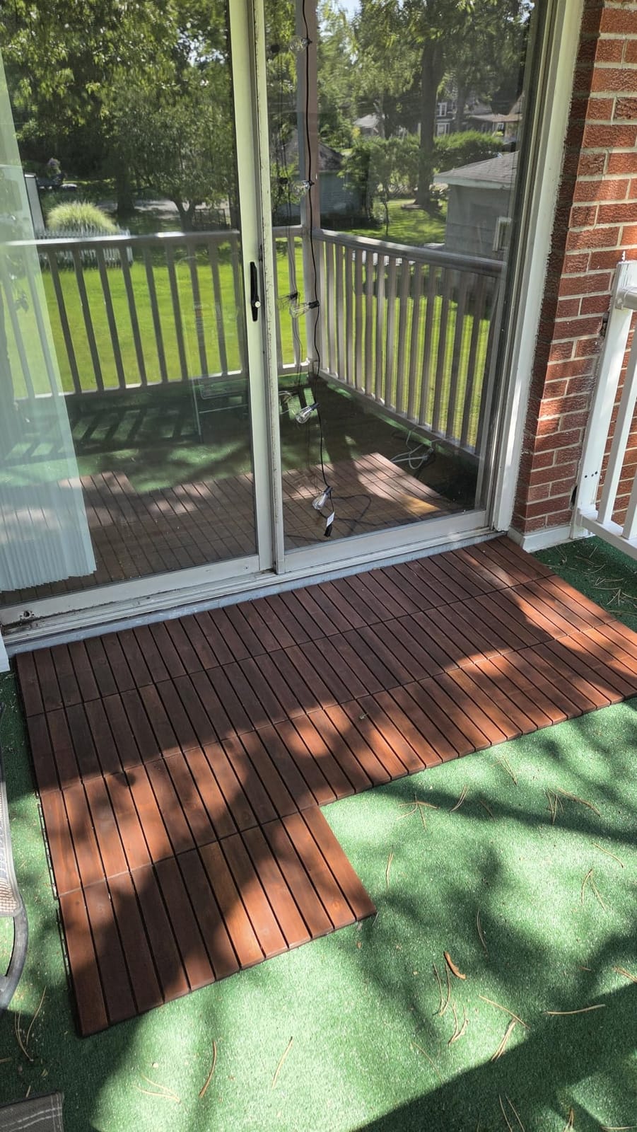 THYOI Premium Deck Tiles, 10 Pcs Patio Flooring - Golden Teak - Crossed customer photo 2