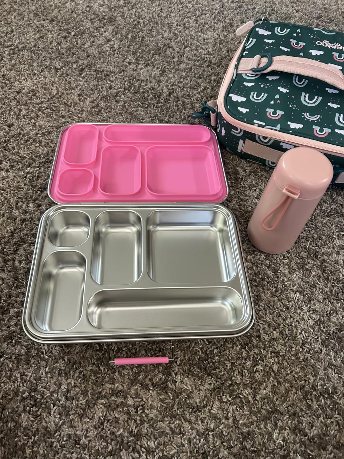AOHEA Stainless Steel Bento Box Kids, Kids Metal Bento Lunch Box BPA Free Lunch Box Containers 304 Stainless Steel Bento Box for School and Office(Bule) customer photo 1
