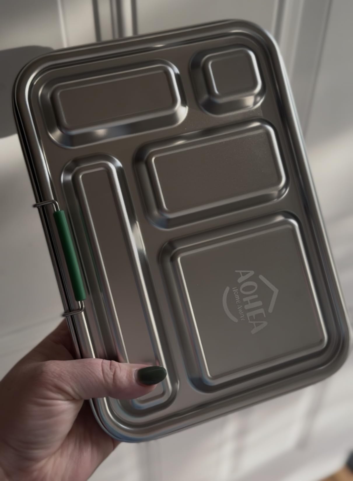 AOHEA Stainless Steel Bento Box Kids, Kids Metal Bento Lunch Box BPA Free Lunch Box Containers 304 Stainless Steel Bento Box for School and Office(Bule) customer photo 2