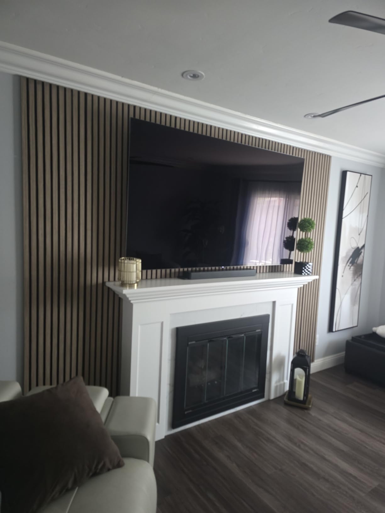 2-Pack Wood Panels for Wall - Acoustic Wood Slat Wall Panels, Soundproof Wooden Paneling for Interior Decor customer photo 2
