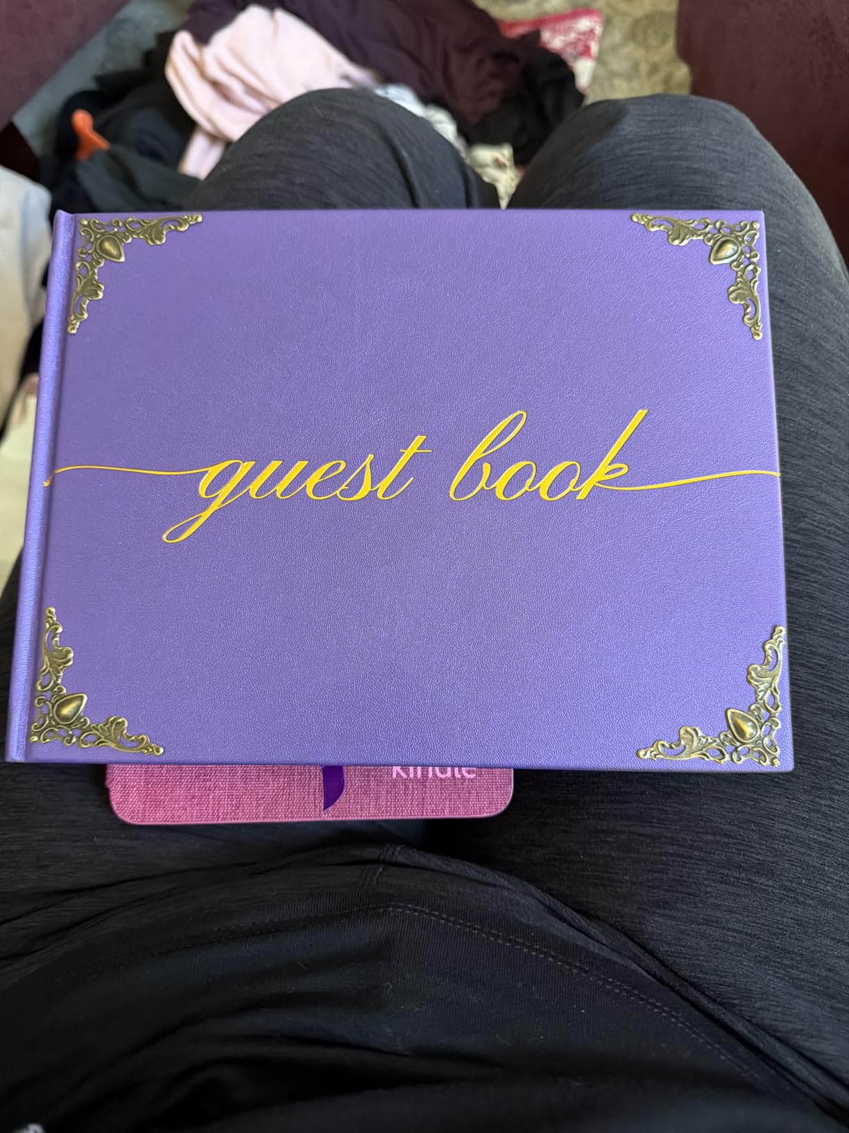 Elegant Wedding Guest Book - Perfect for Wedding Receptions, Baby Showers, Birthdays and Special Events - Polaroid Guest Book with 110 Lined Pages for Sign-in and Photos -Hardcover (White) customer photo 1