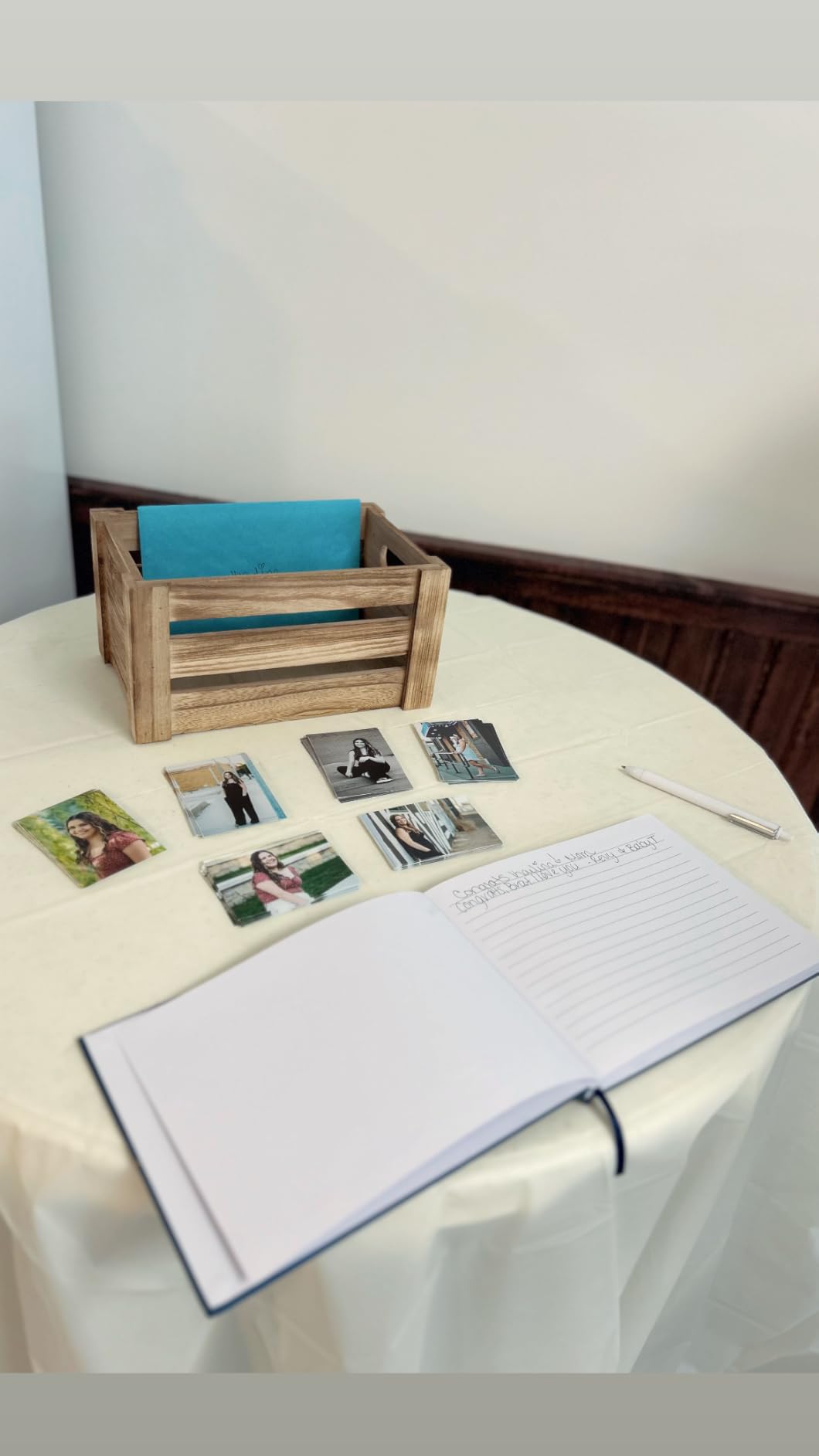 Elegant Wedding Guest Book - Perfect for Wedding Receptions, Baby Showers, Birthdays and Special Events - Polaroid Guest Book with 110 Lined Pages for Sign-in and Photos -Hardcover (White) customer photo 2