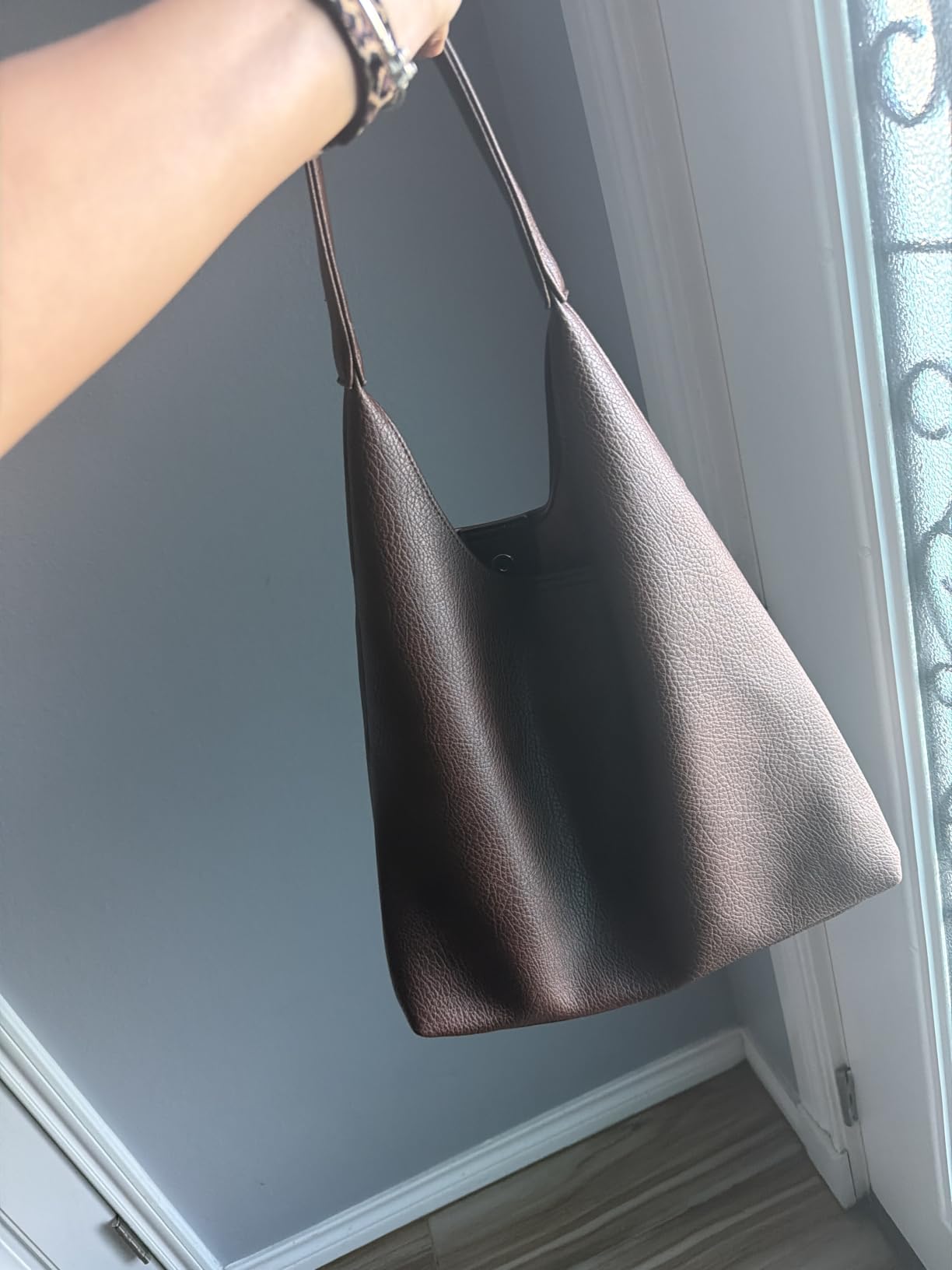 Hobo Bags for Women Soft Vegan Leather Shoulder Handbag Slouchy Tote Purses customer photo 2