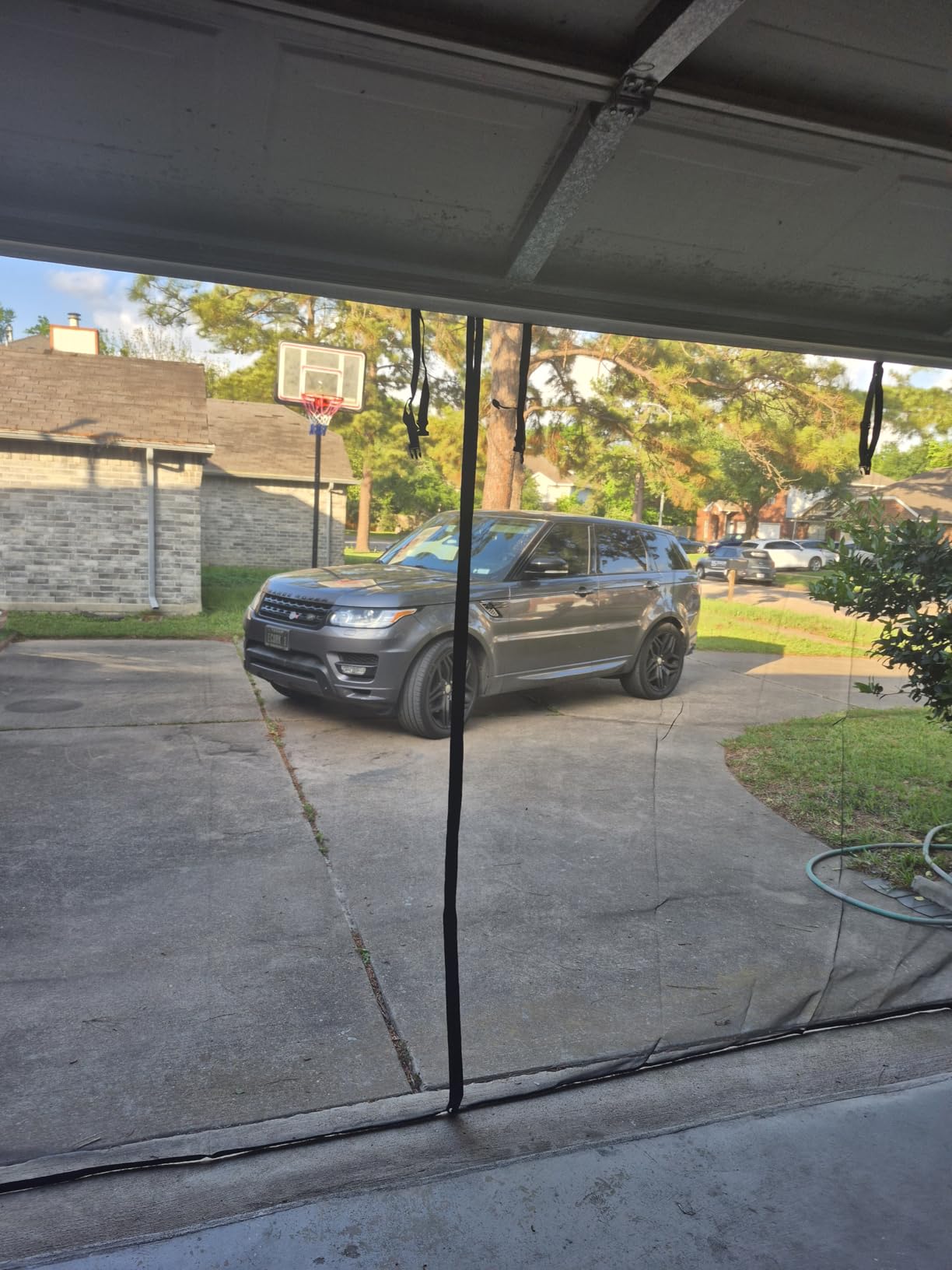 Garage Door Screen 2 Car 16x7ft Garage Screen Door,Upgraded PET Mesh Stronger Than Fiberglass and Polyester,Heavy Duty Weighted Bottom and Magnetic Closure,Hands Free,Easy Assembly customer photo 2