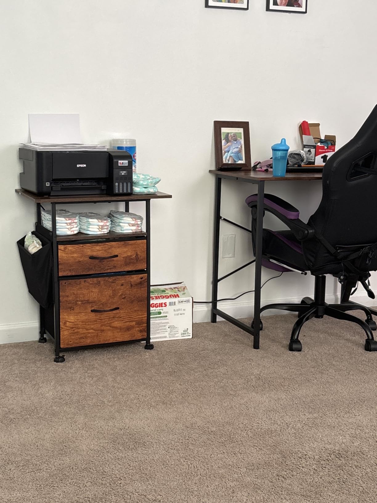 GYIIYUO 2 Drawer File Cabinet 24''W, Mobile Filing Cabinet, Printer Stand customer photo 2