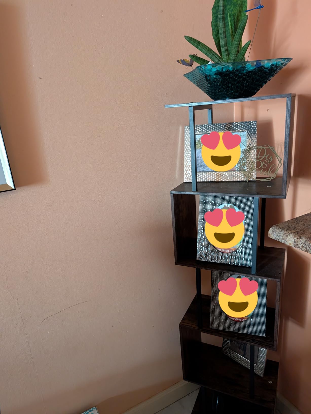 Furologee 6 Tier Bookshelf, S Shaped Geometric Bookcase, Rustic Brown customer photo 1