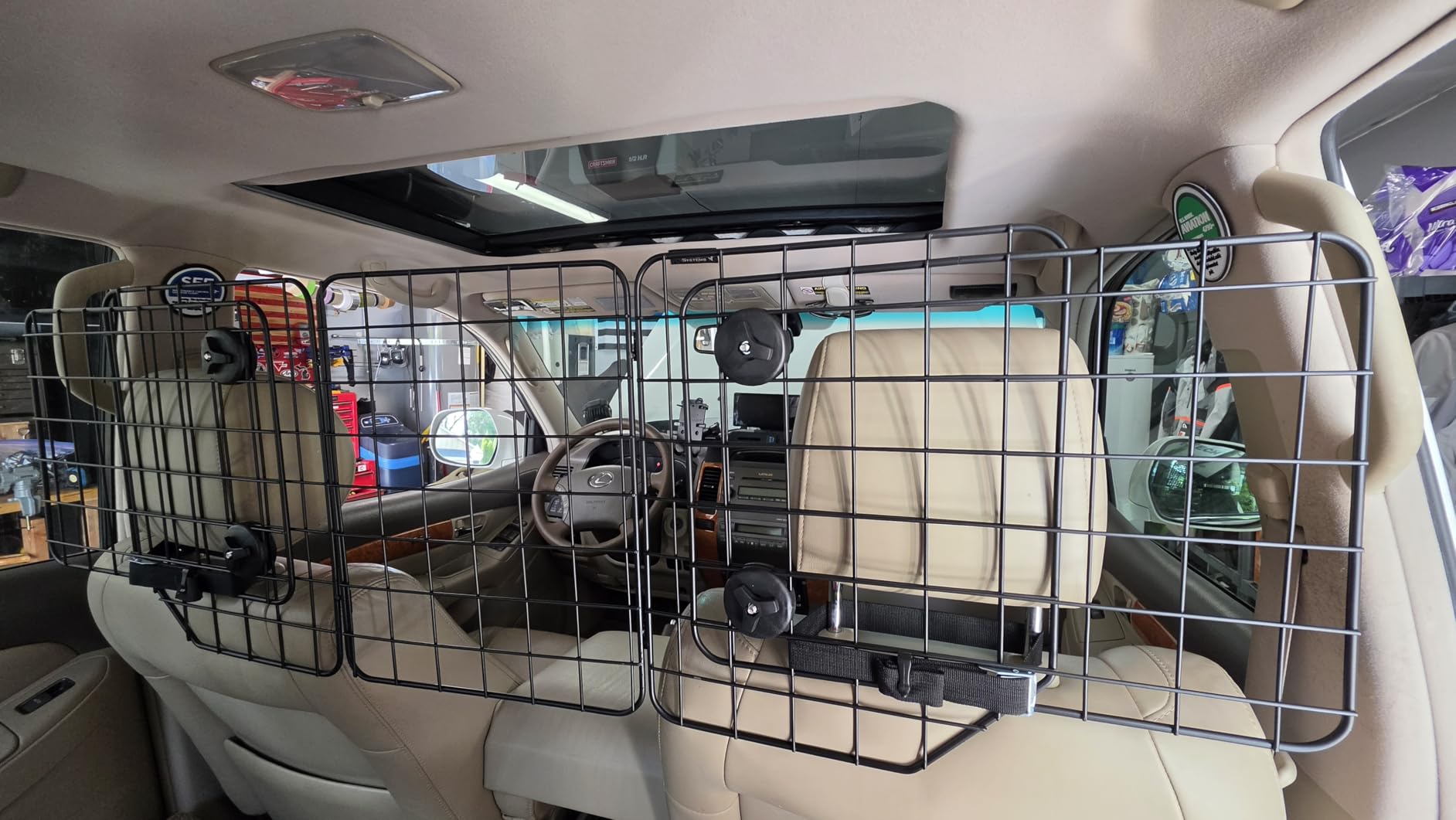 Dog Car Barrier for SUVs, Van, Vehicles, Adjustable Large Pet Barriers, Universal Fit Heavy-Duty Wire Mesh Dog Guard, Pet Divider Gate for Truck Cargo Area, Safety Car Divider, 61.9 Inches customer photo 2
