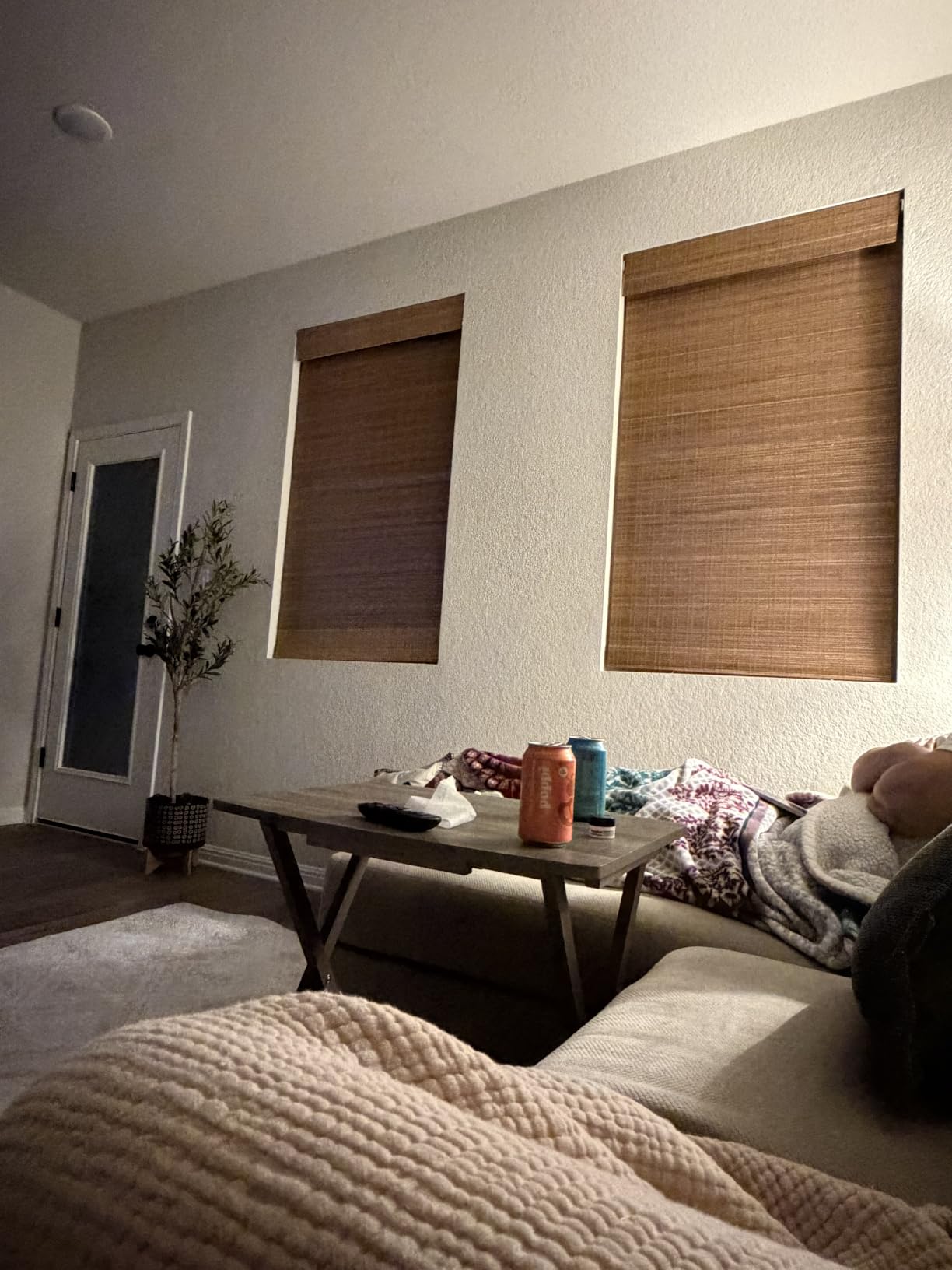 LazBlinds No Drill Bamboo Roman Shades, 34x64, Ceylon Light Russet customer photo 1