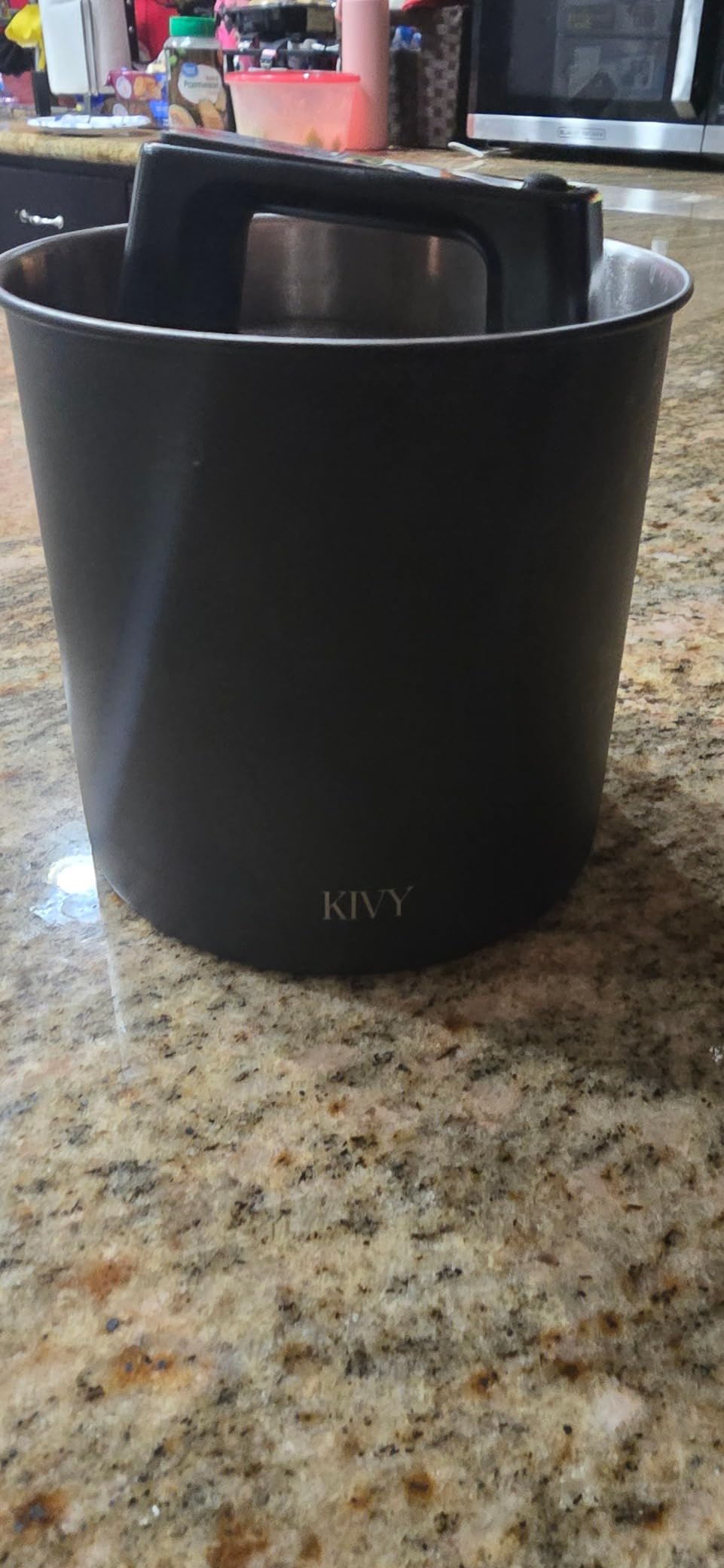 KIVY Vacuum Coffee Canister - Push Lid Preserves Coffee Aroma & Oil | Stainless Steel Airtight Coffee Canister - Container for Ground & Coffee Bean Storage - Storage Jar - Removes Excess Air customer photo 1