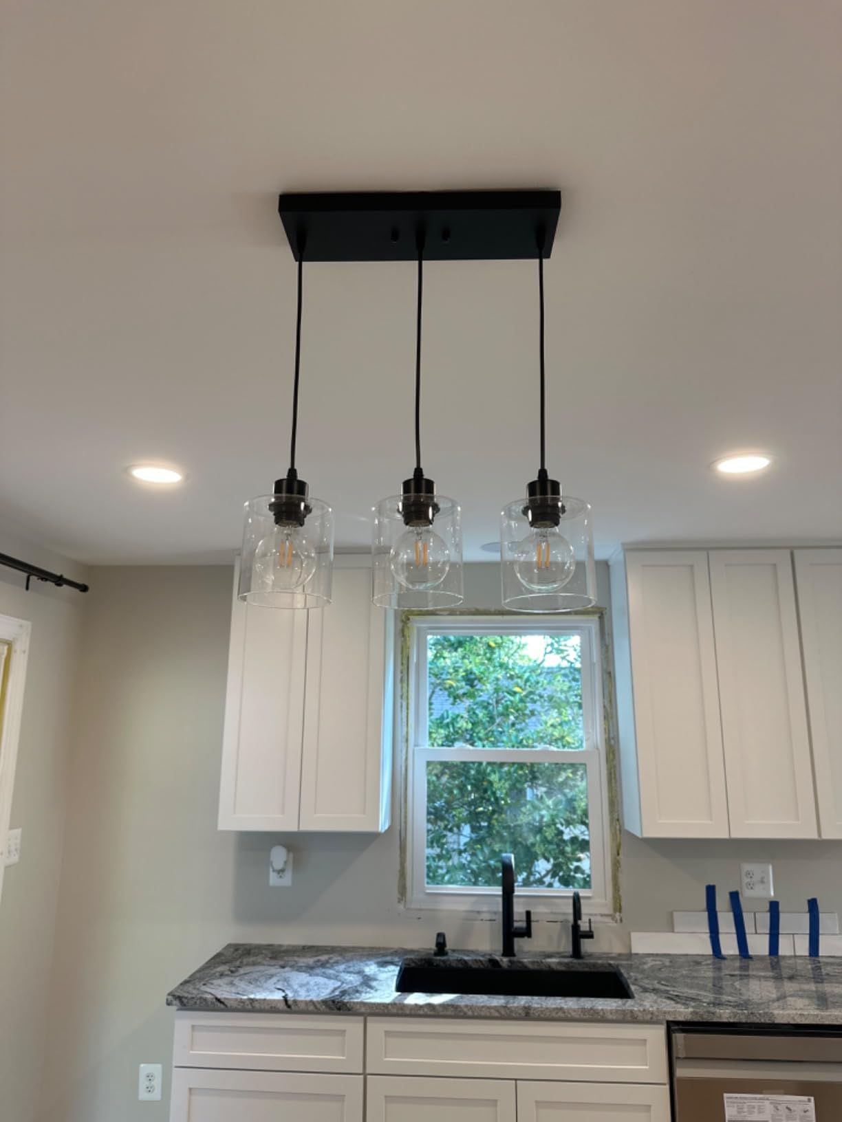 3-Light Black Pendant Light Kitchen Island Dinning Room customer photo 1