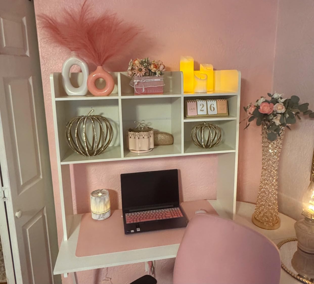 ChooChoo Desk Hutch Dorm, Desktop Bookshelf with 7 Shelves customer photo 2
