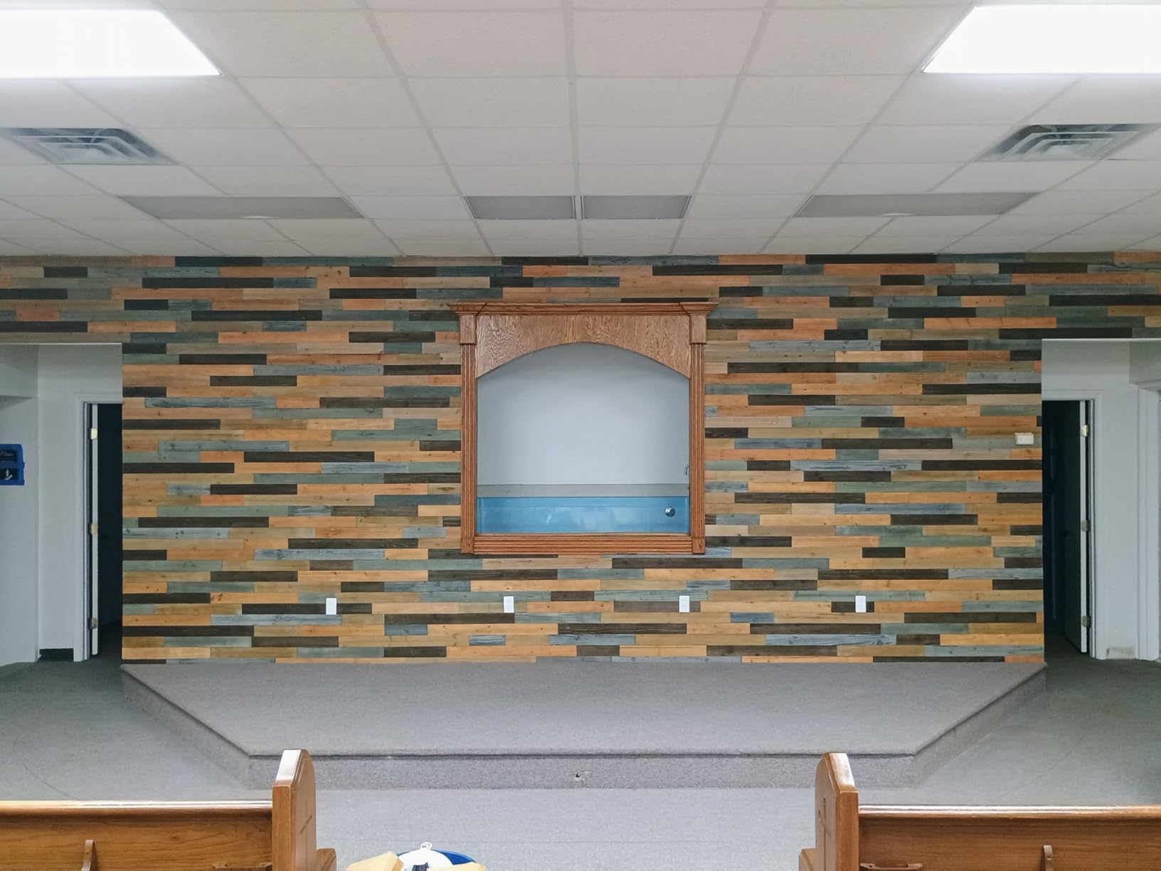Peel & Stick Real Wood Planks, Rustic Reclaimed Barn Wood Paneling, Brown Gray Combinations, 10.5 sq. ft customer photo 1