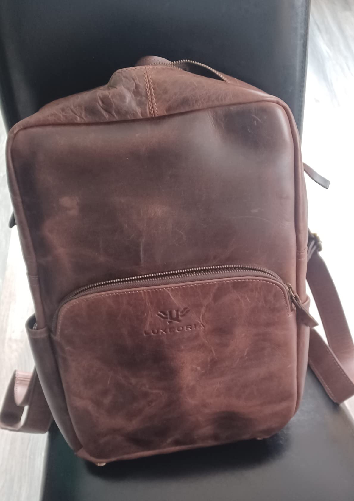 Genuine Leather Backpack for Men and Women, Minimalistic Backpack, Handmade Retro Style 15.6