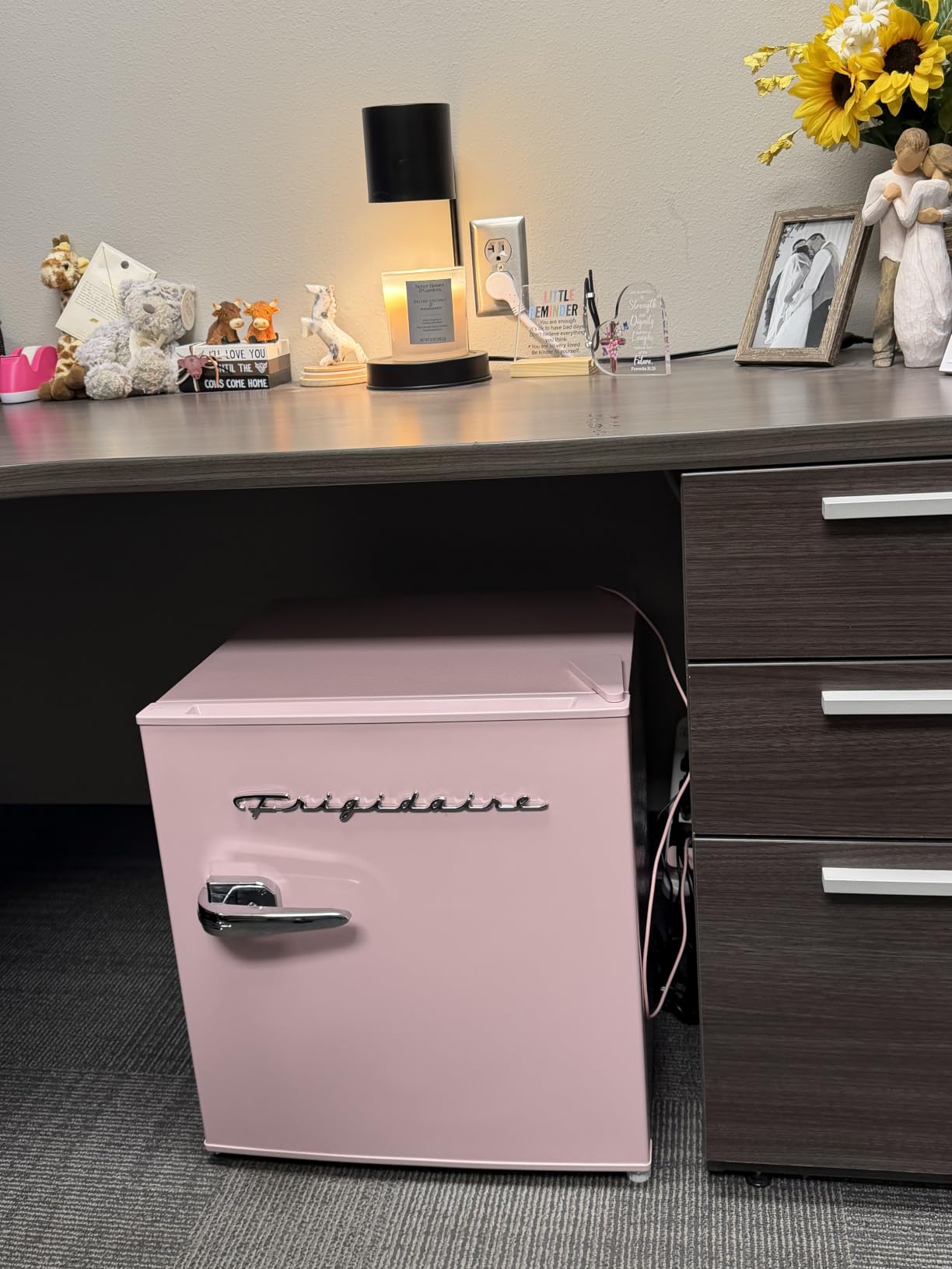 Frigidaire Retro Compact Fridge with Chiller, Countertop, Built-in Bottle Opener, Compact Refrigerator 1.6 cu ft, Mini Fridge for Office, Bedroom, Dorm Room or Cabin - 16
