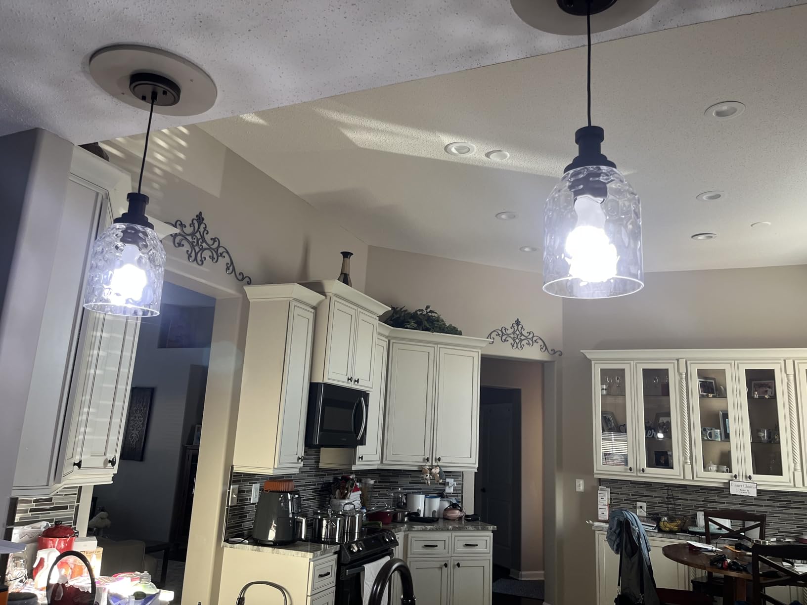 zeyu 3-Light Pendant Light Fixture, Modern Cluster Pendant Lighting, Hanging Light Fixture for Kitchen Island, Clear Glass Shade, Black and Gold Finish, ZG33-3 BK+BG customer photo 1
