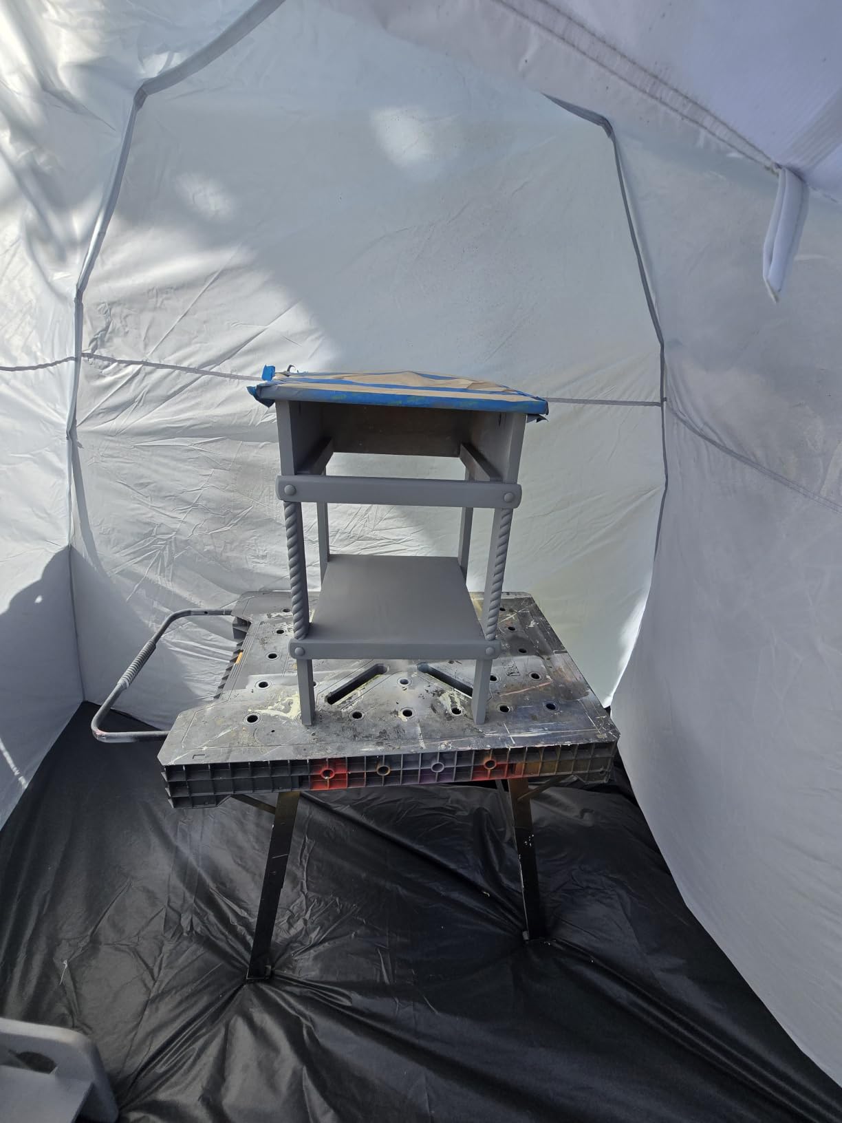 Siebwin 10x6x6.5ft Spray Paint Tent, Mesh Screen & Windproof Hooks, White customer photo 1