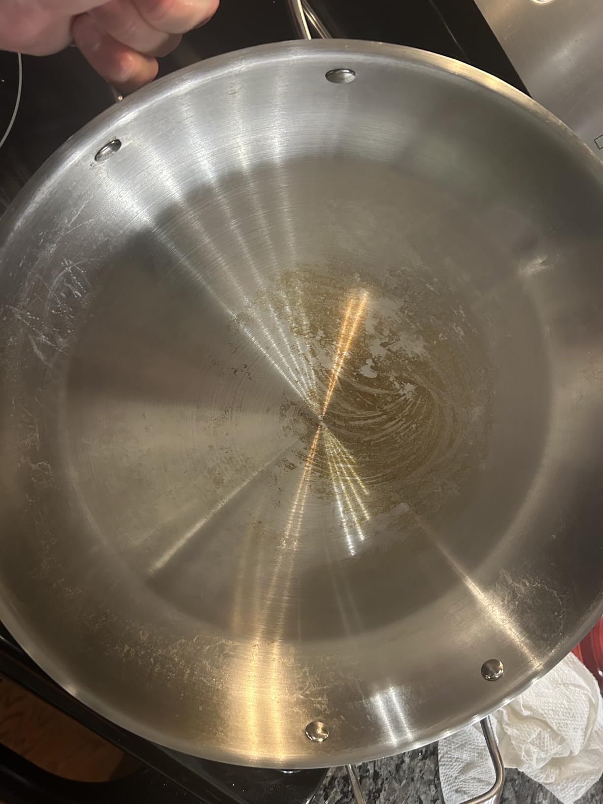 DELARLO Paella Pan 14 Inch Tri-Ply Stainless Steel Paella Pan with Lid, Jumbo Frying Pan, kitchen Induction Large Skillets,Great for Paella Parties Indoors Outdoors,Heavy Duty Style customer photo 2