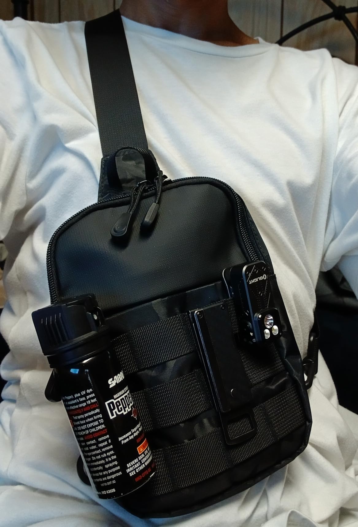 DEYACE Small Sling Bag for Men, Tactical Inspired Waterproof Utility EDC Mini Crossbody Chest Bag for Travel Work Sport customer photo 1