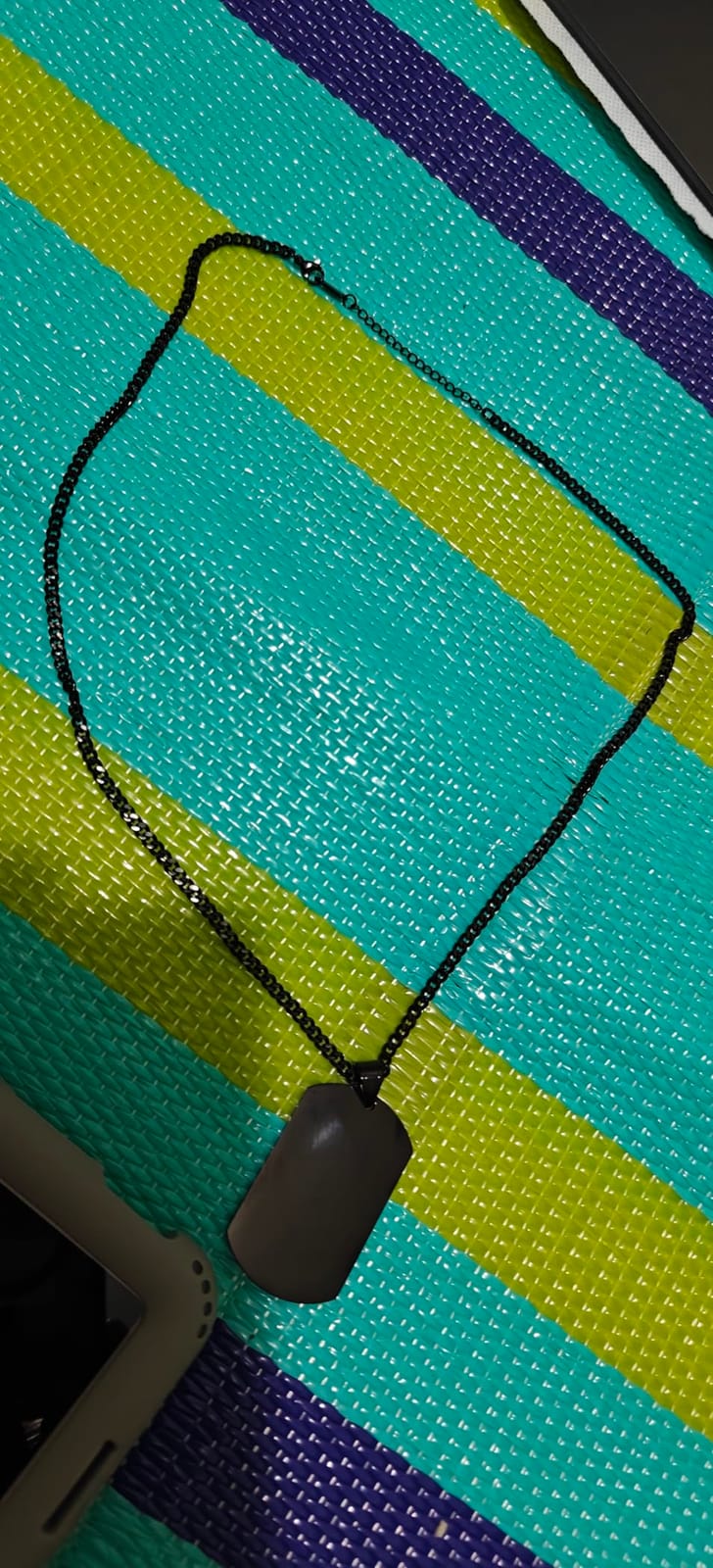 HZMAN Mens High Polishing Stainless Steel Dog Tag Pendant Necklace customer photo 2