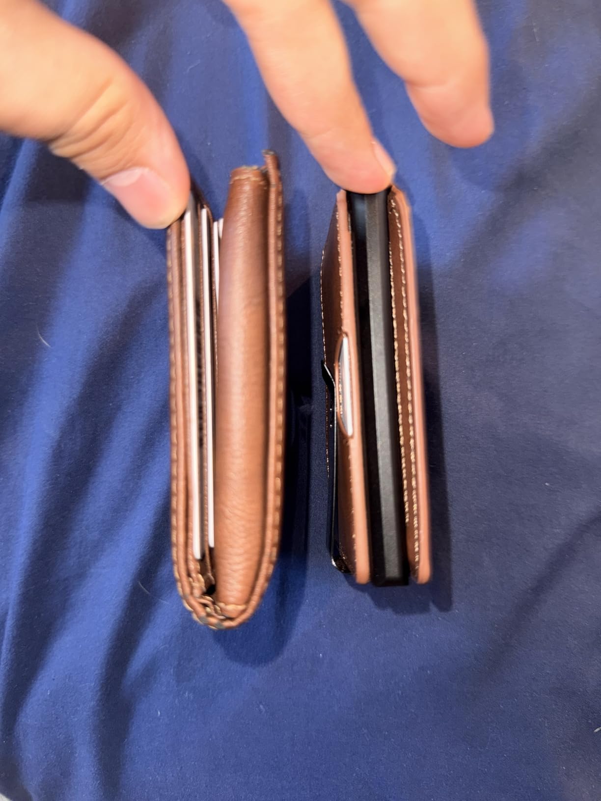 typecase Tactical Wallet for Men Card Holder: Pop Up Card Case, Genuine Leather, Smart, RFID Blocking, Slim, Minimalist, Thin, Front Pocket - 9-13 Card Capacitiy, ID Window, Money Clip (Brown) customer photo 1