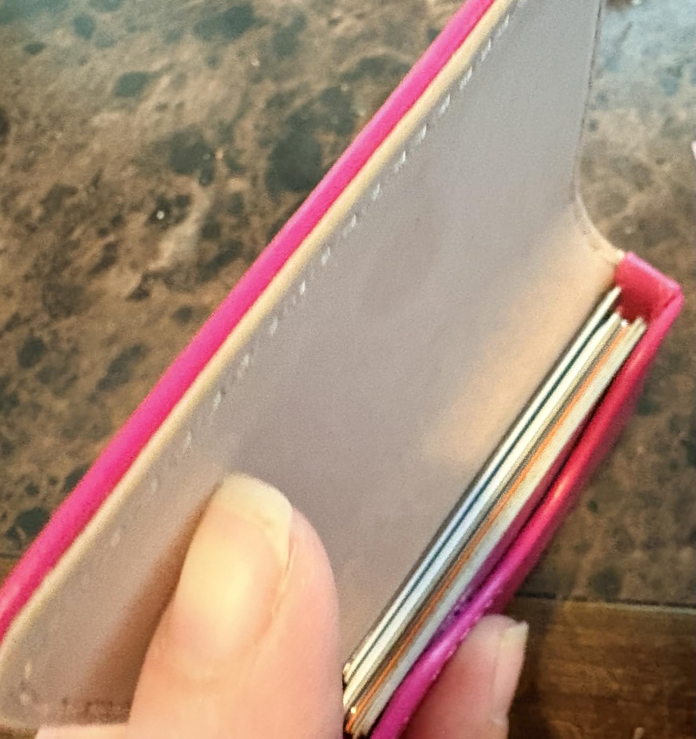 AI-DEE RFID Blocking Wallet - Minimalist Leather Business Credit Card Holder (A215-05), Small customer photo 1
