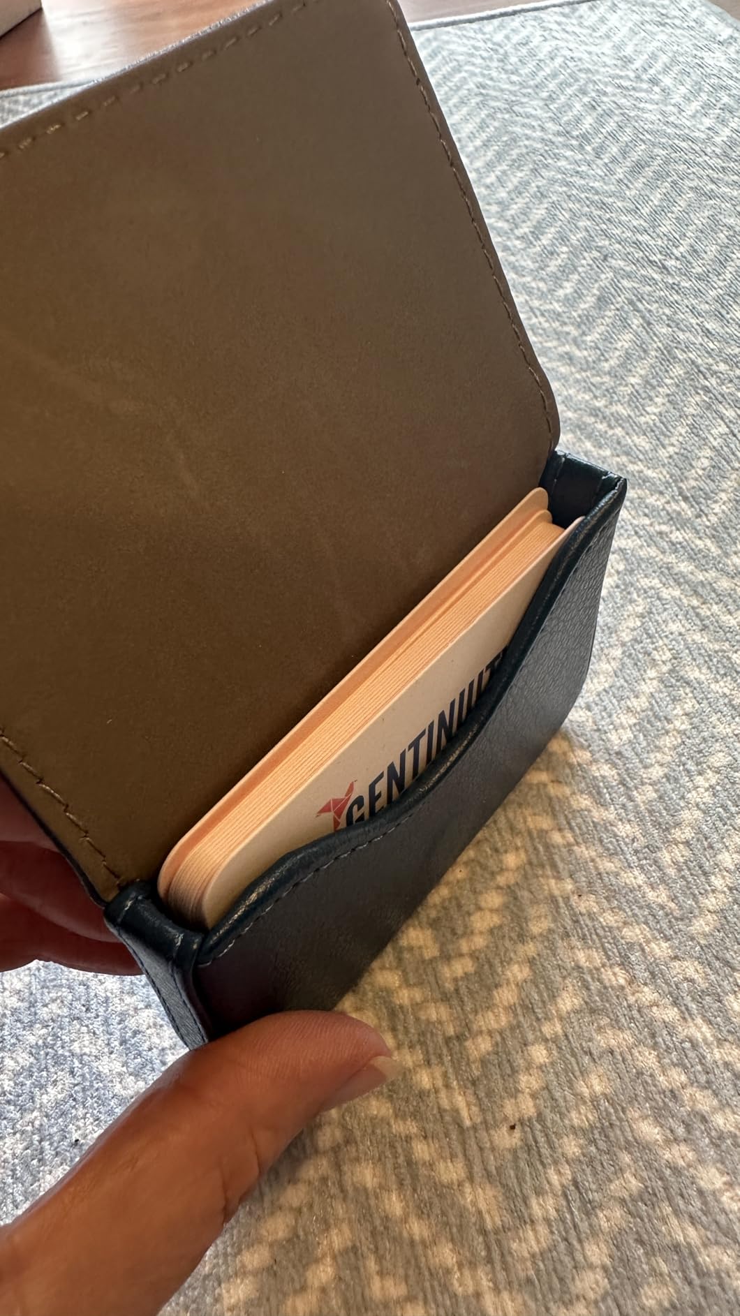AI-DEE RFID Blocking Wallet - Minimalist Leather Business Credit Card Holder (A215-05), Small customer photo 2