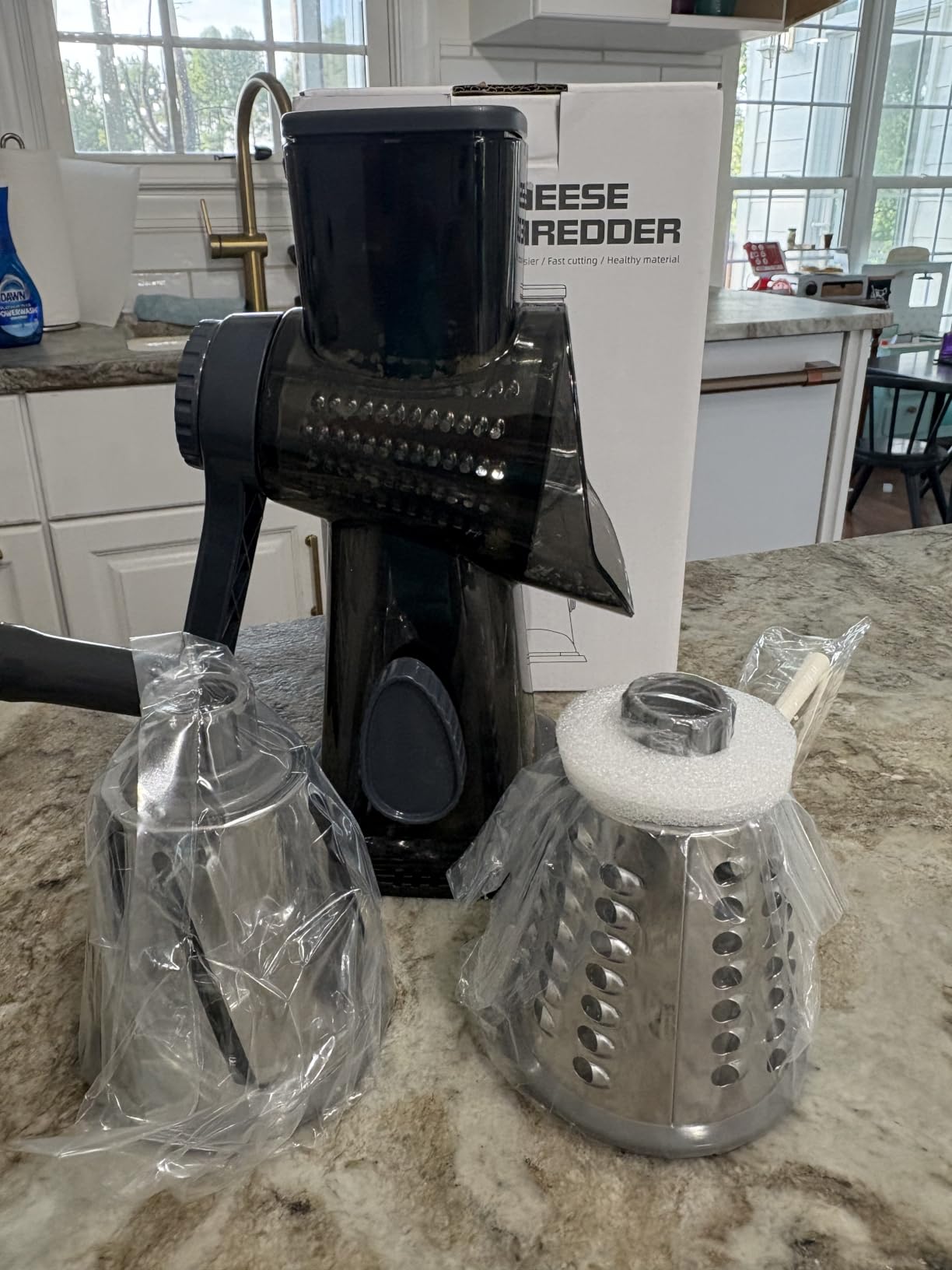 Cheese Grater Hand Crank Rotary Vegetables Shredder with Handle customer photo 2