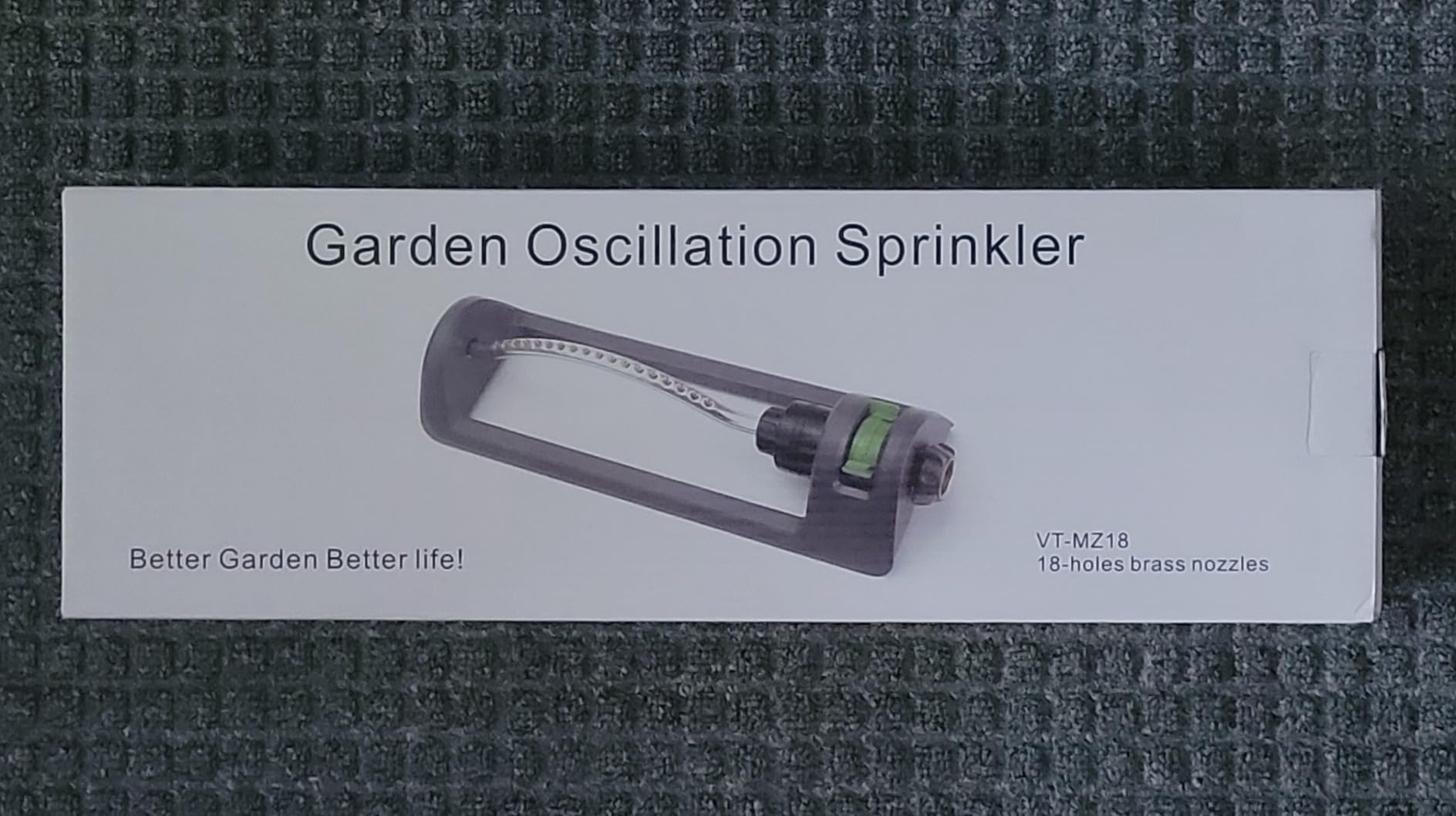 Lawn Sprinkler, 18-Hole Brass Nozzle Oscillating Sprinkler, Garden Tool for Lawns up to 3,600 Square Feet, Jet Cleaning Needle Hidden on the End of the Product, Gray customer photo 1