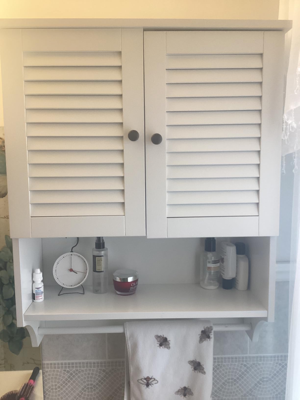 ChooChoo Bathroom Wall Cabinet with Towel Bar and Ample Storage customer photo 1