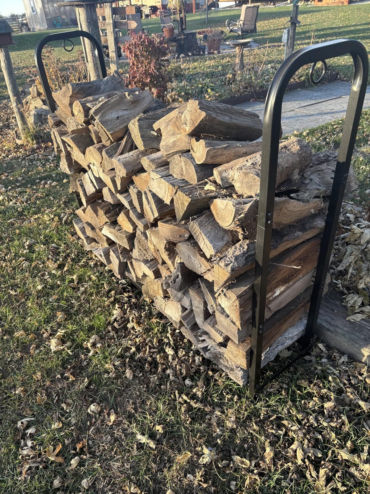 Gtongoko 8FT Firewood Rack Outdoor with Cover, Large Wood Storage Rack customer photo 1