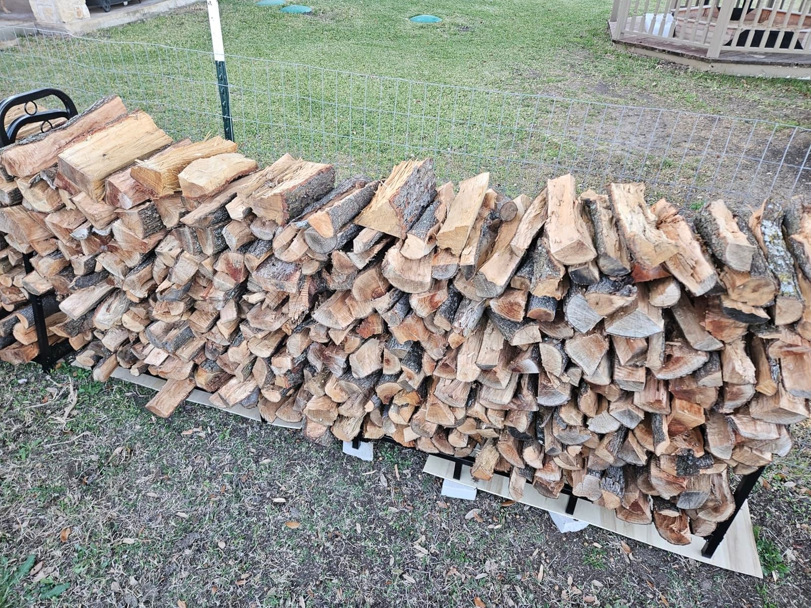Gtongoko 8FT Firewood Rack Outdoor with Cover, Large Wood Storage Rack customer photo 2