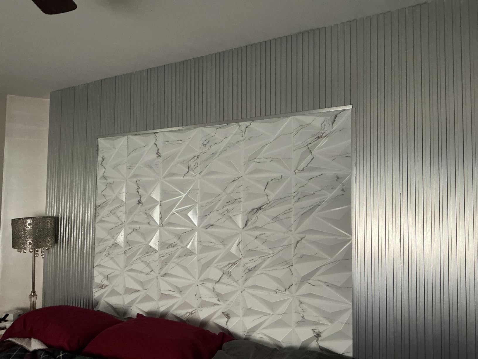 OUZUGIE WPC Acoustic Slat Wall Paneling, 8-Pack 96 x 6 Inches customer photo 1