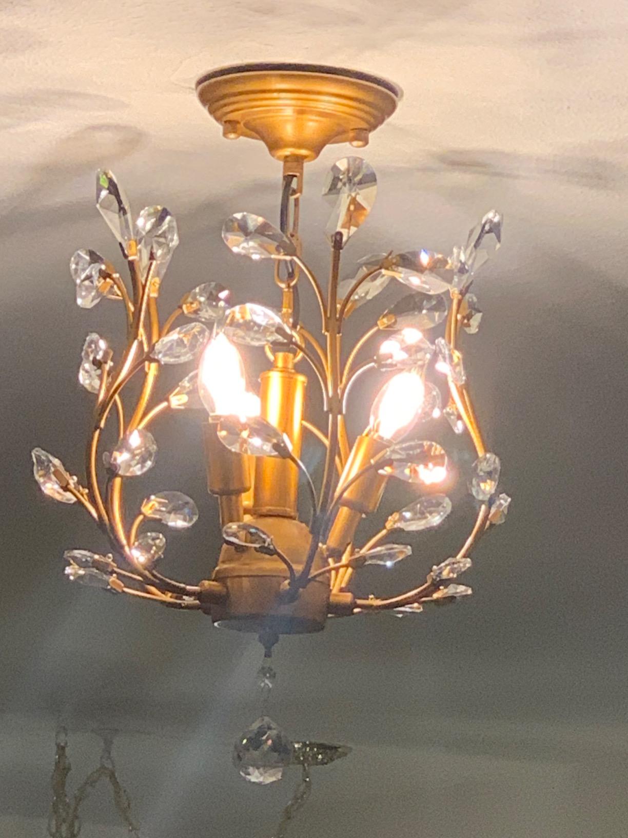 Garwarm 38.7 Inch Crystal Chandelier, 6-Light Black Rectangle Ceiling Light customer photo 2