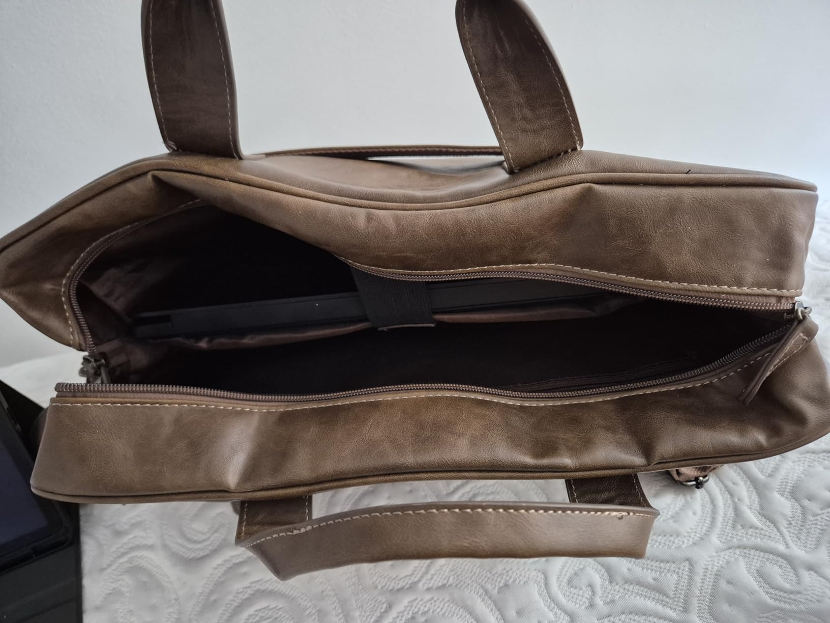 RAINSMORE Mens Laptop Bag 16 Inch Leather Briefcase Vintage Messenger Bag customer photo 1