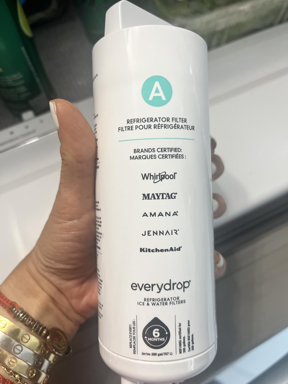 everydrop by Whirlpool Ice & Water Refrigerator Filter A, Blue, EDRARXD1 | Reduces 75 contaminants including 99% Microplastics, NSF 42/53/401 Certified customer photo 1