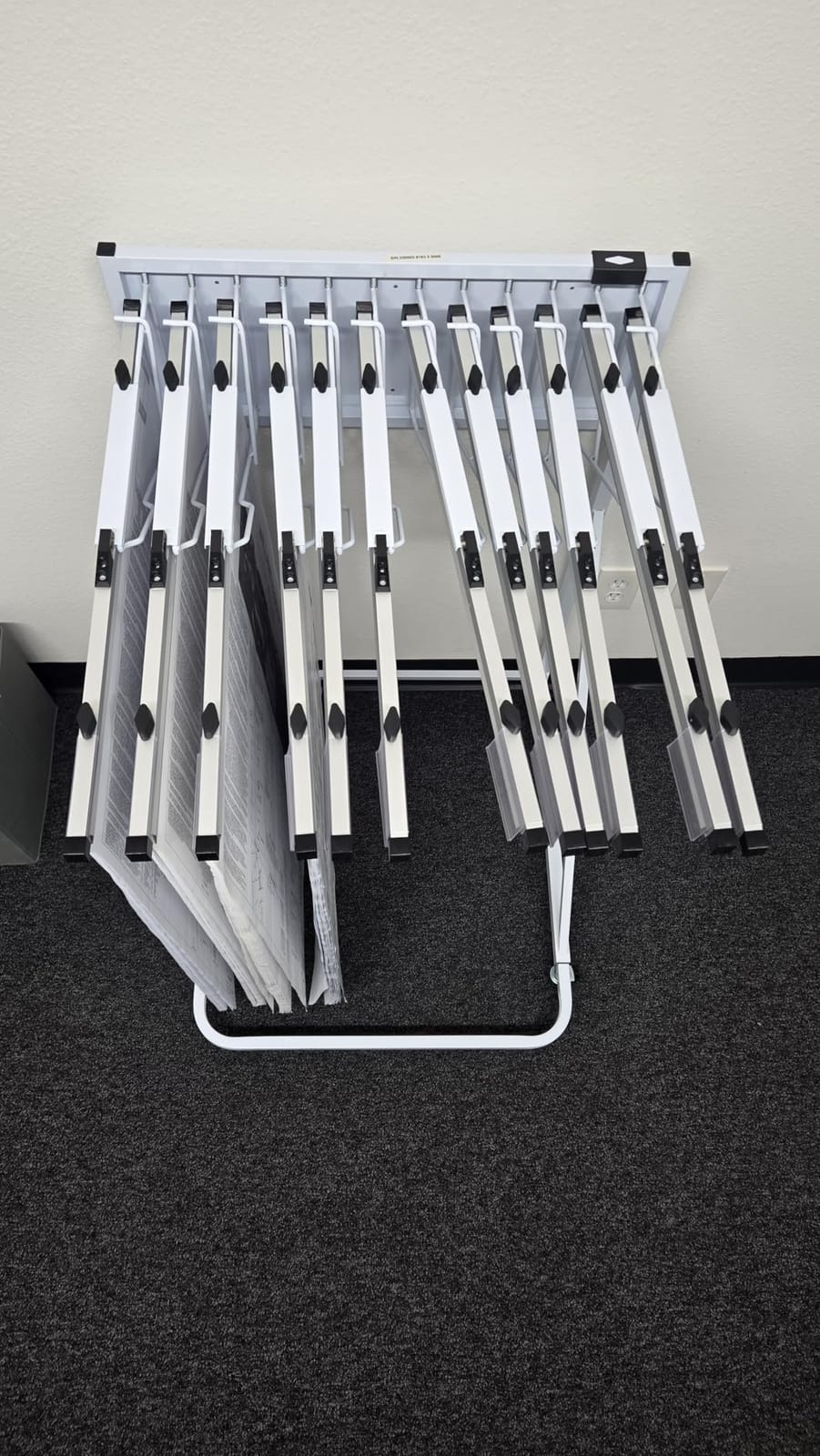 VEVOR Mobile Blueprint Storage Rack, Plan Holder with 12 Pivot Brackets, Mobile Blueprint Holder Adjustable Height & Length, Poster Display Rack for Office and Home (Rack Only Without Clamps) customer photo 2