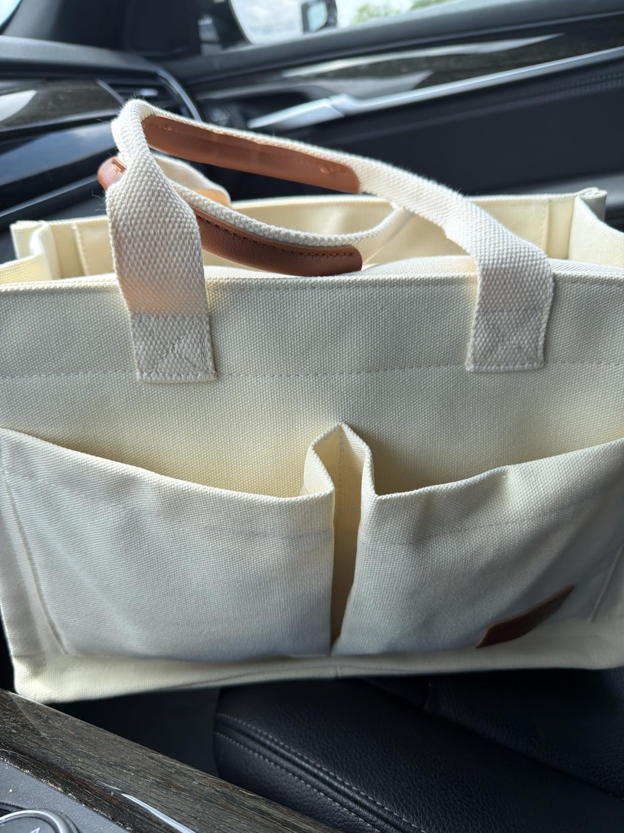 FIORETTO Canvas Tote Bag for Women with Zipper Closure & Individual Compartments for Work College for Teacher & Nurse customer photo 1