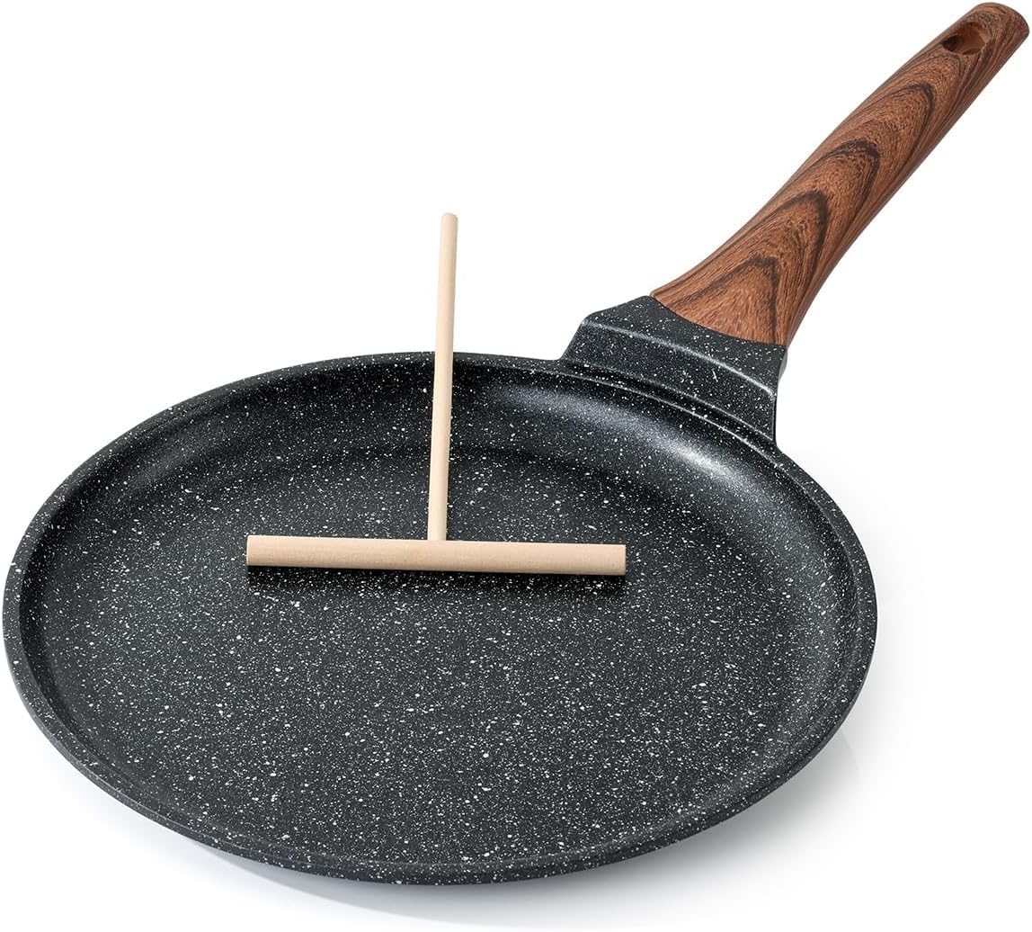 Kordisen Crepe Pan Nonstick, 12 Inch Dosa Pan with Spreader, Granite Coating Comales Para Tortillas Pancake Pan, Flat Bottom for Stove Top, Induction Compatible, PFOA Free customer photo 1