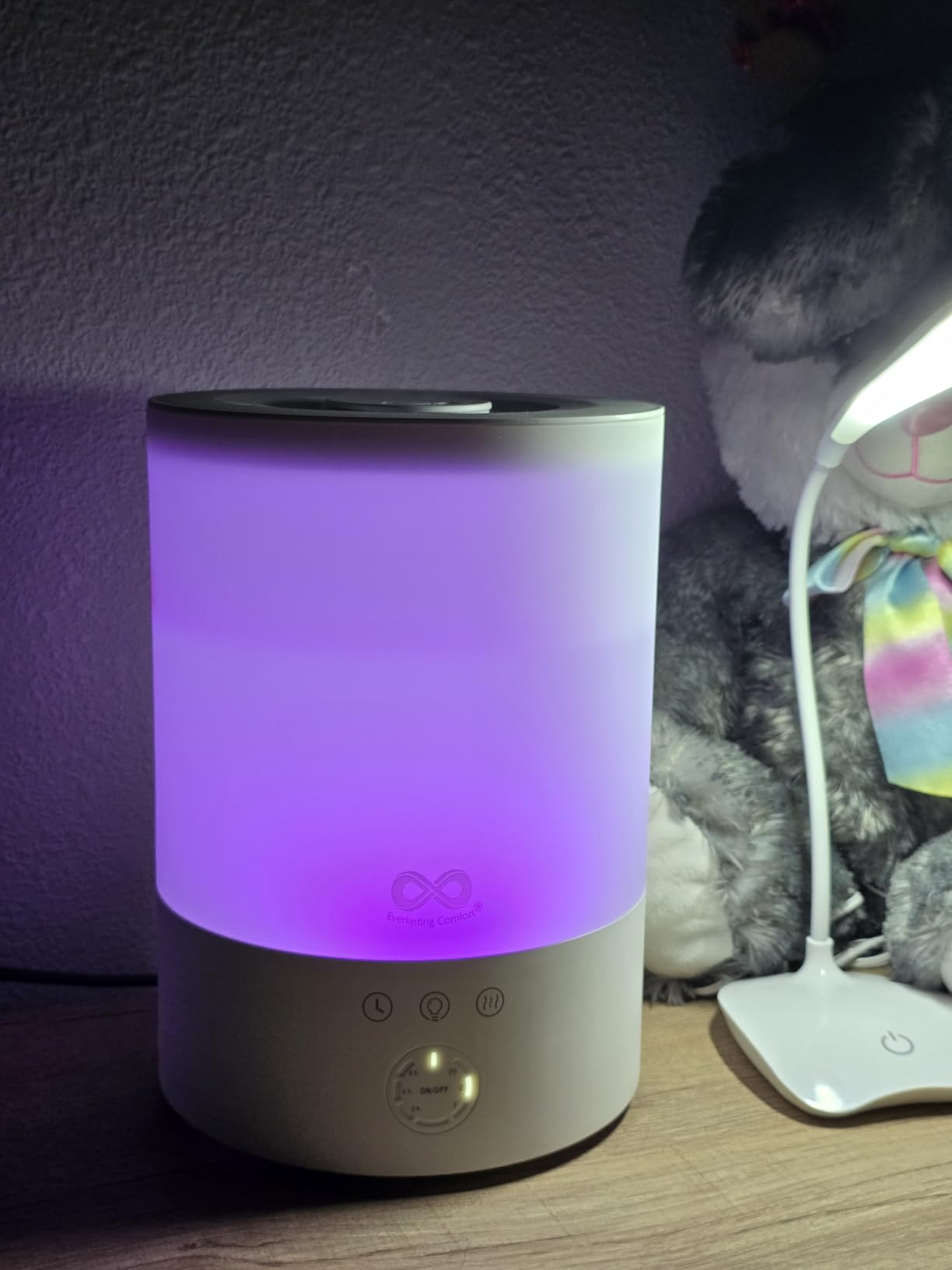 Everlasting Comfort 2.5L Top Fill Humidifier for Bedroom - 28dB Ultra-Quiet, Easy to Fill & Clean, 24HR Runtime, Night Light, Timer, Ultrasonic Cool Mist, Auto Shut-Off for Indoor Use customer photo 1