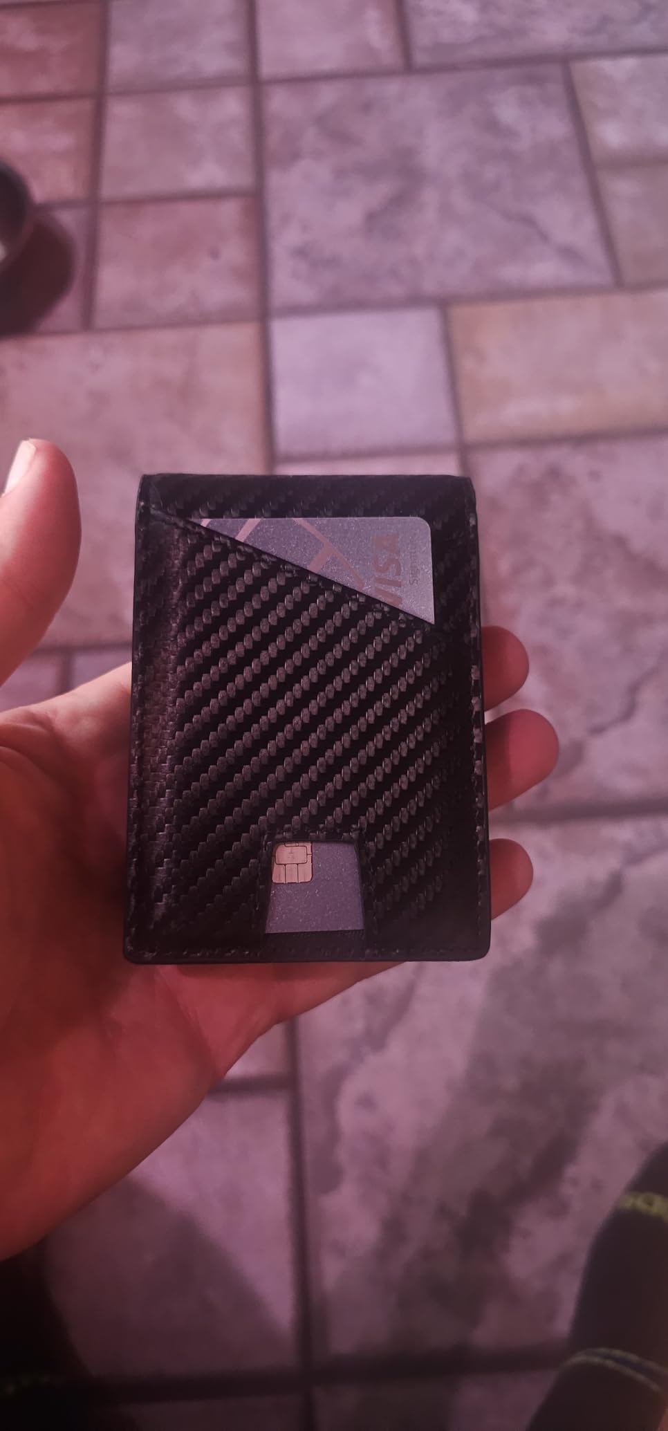 2026 Wallet for Men - RFID Blocking Slim Minimalist Wallet, Carbon Fiber customer photo 1