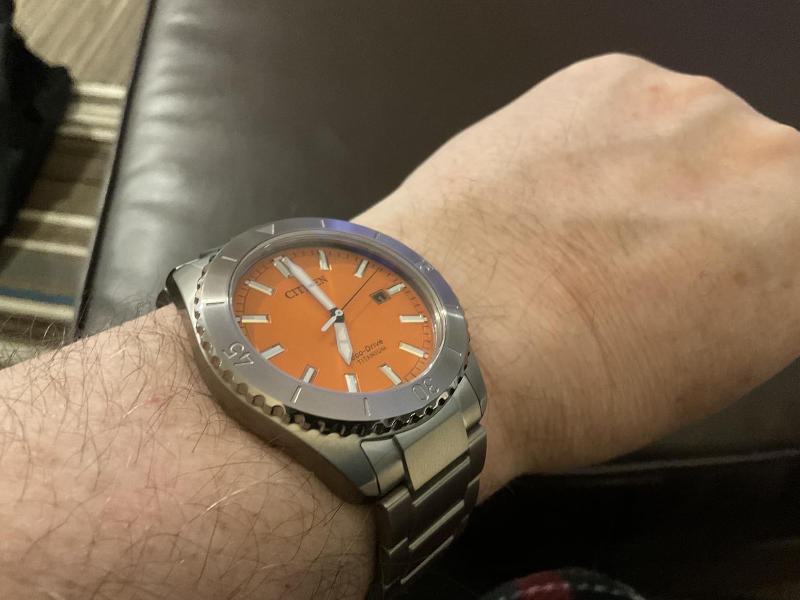 Citizen Men's Eco-Drive Brycen Sport Casual Watch, Silver-Tone Super Titanium Case, 3 Hand, Date customer photo 1