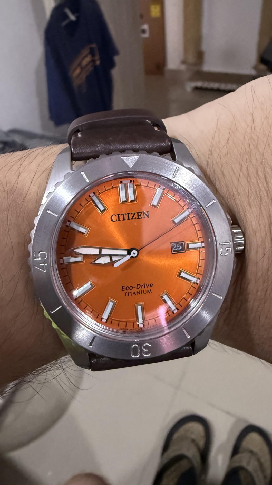 Citizen Men's Eco-Drive Brycen Sport Casual Watch, Silver-Tone Super Titanium Case, 3 Hand, Date customer photo 2