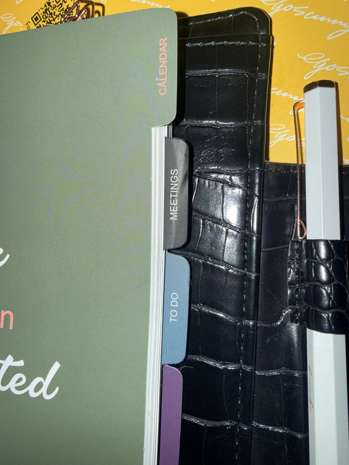 A5 Croc Refined Faux Leather 6-Ring Planner Binder & Ballpoint Pen customer photo 1